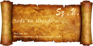 Szőke Ulpián névjegykártya